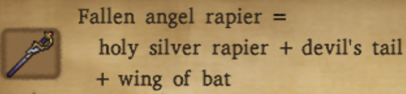 Fallen Angel Rapier Alchemy Recipe